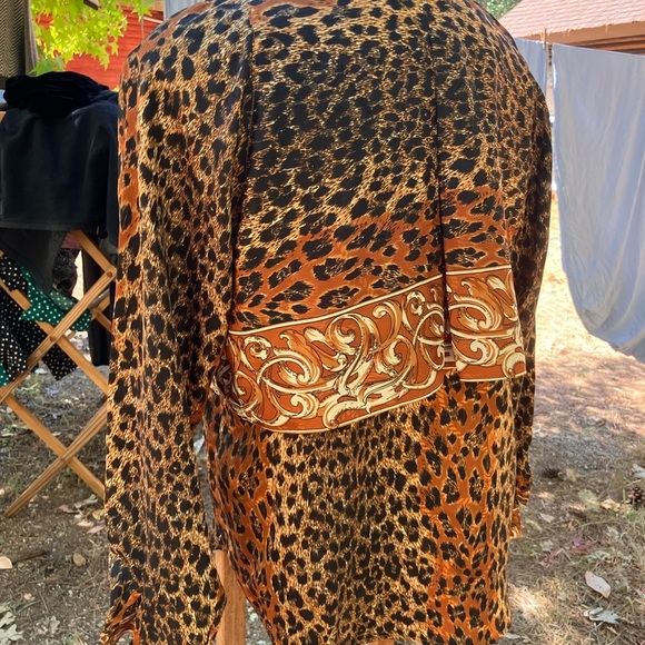 80’s-90’s western women’s blouse Casual Corner Animal Print small - Picture 9 of 11